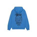 Pull à capuche bleu stussy