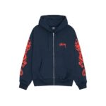 Sweat à capuche zippé Stussy Dragons Bleu Marine