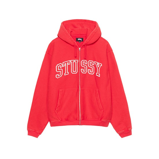 Stussy-Outline-Zip-Hoodie-Red.jpg Sweat à capuche zippé Stussy Outline Rouge